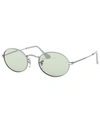 Ray Ban Ray-ban Oval Sunglasses, Rb3547 51 In Silver/light Green