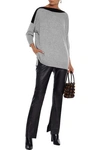 AMANDA WAKELEY TWO-TONE CASHMERE AND WOOL-BLEND SWEATER,3074457345621791055