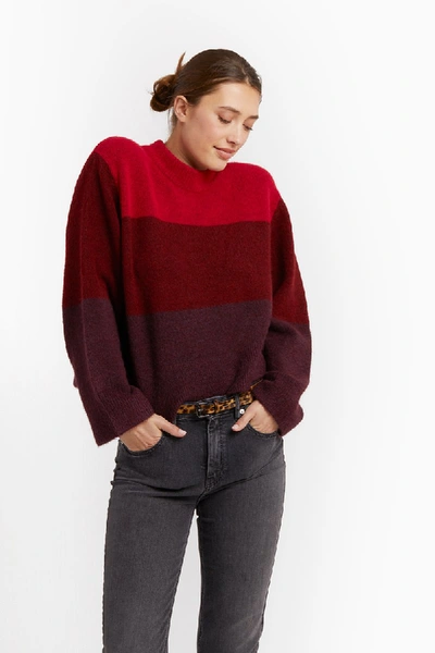 Rebecca Minkoff Miller Love Two-tone Knitted Sweater In Red Multi