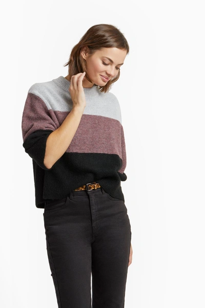 Rebecca Minkoff Miller Love Color-blocked Sweater In Grey Multi