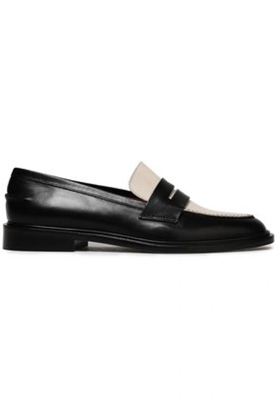 Atp Atelier Monti Two-tone Leather Loafers In Black