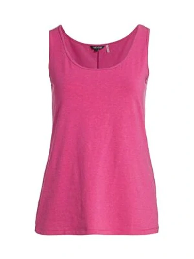 Nic + Zoe, Plus Size Perfect Scoopneck Sleeveless Top In Pure Pink