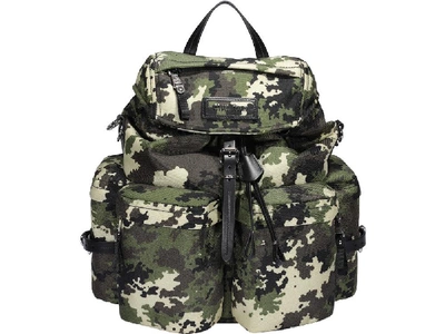 Miu Miu Cordura Camouflage Drawstring Backpack In Multi