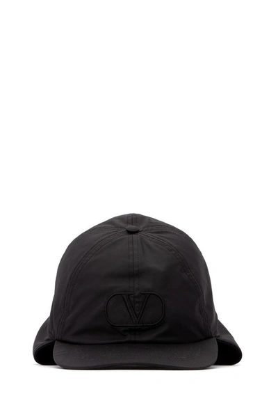 Valentino Garavani V-logo Nylon Aviator Cap In Black