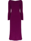 ROLAND MOURET ROMOLO FITTED MIDI DRESS