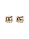 GUCCI YELLOW GOLD-PLATED GG LOGO CRYSTAL EARRINGS