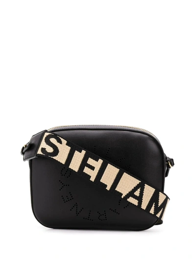 Stella Mccartney Logo Strap Shoulder Bag In Black