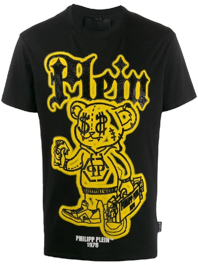 Philipp Plein Teddy Bear Embellished T-shirt In Black