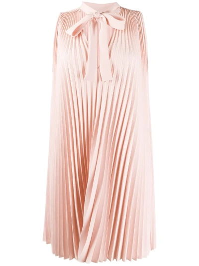 Red Valentino Pleated Short Dress In Pink