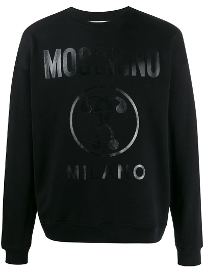 Moschino Logo印花套头衫 In Black