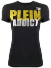 Philipp Plein Addict Print Short Sleeve T-shirt In Black