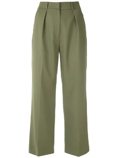 Egrey Pleated Culottes In Green