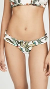 PATBO Shirred Tropical Print Bikini Bottoms