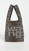 Alexander Wang Mini Wangloc Rhinestone Shopper In Leopard