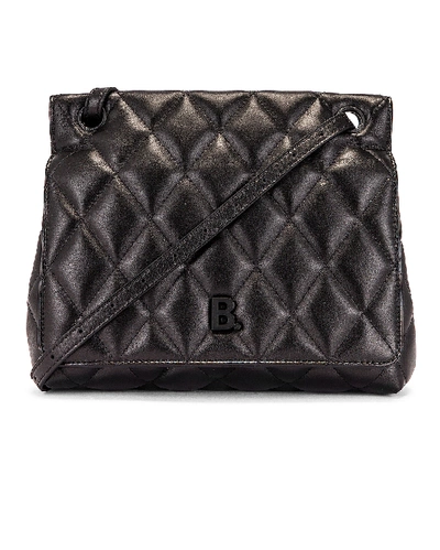 Balenciaga Medium Quilted Leather B Shoulder Bag In Black