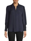 L AGENCE BISHOP-SLEEVE SILK TOP,0400011906454