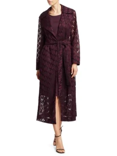 Akris Punto Babylon Lips Embroidered Coat In Vamp