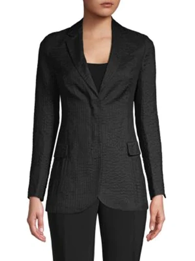 Akris Lambert Puckered Silk-blend Jacket In Black