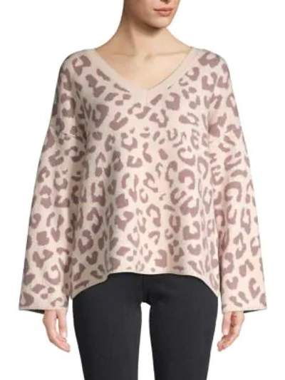 Love Token Cali Leopard-print Sweater In Beige