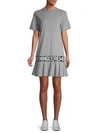 Opening Ceremony Logo-tape Cotton T-shirt Dress In Gray