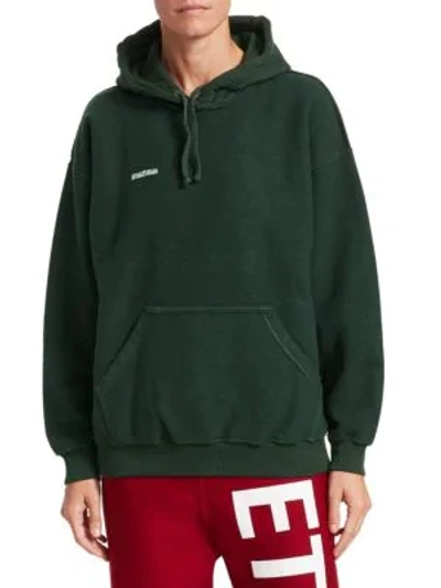 Vetements Inside Out Fitted Hoodie In Dark Green ModeSens