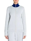 STELLA MCCARTNEY COMPACT KNIT PINSTRIPE ZIP TRACK JACKET,0400011768046