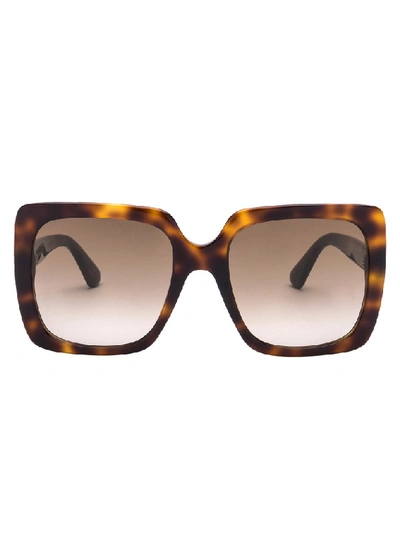 Gucci 54mm Gradient Square Sunglasses - Havana/cry/ Brown Gradient In Havana,brown