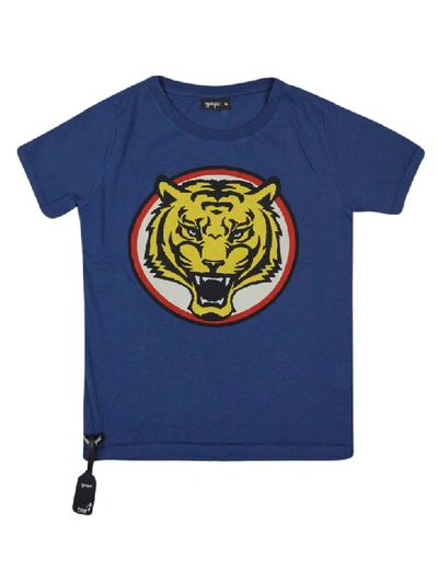 Yporqué Kids' Tiger Short Sleeve T-shirt In Navy