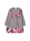 Simonetta Dress With Metallized Panels In Grigio