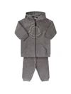 MONCLER GREY TRACKSUIT FOR BABY GIRL WITH ICONIC PATCH,11058833