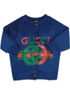 GUCCI ROYAL BLUE SWEATSHIRT WITH LOGO FOR BABY GIRL,11058740
