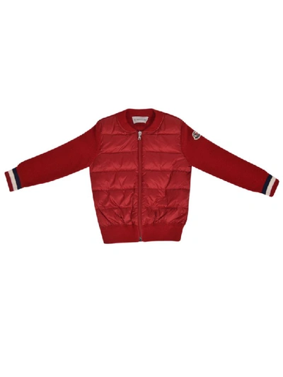 Moncler Babies' Zipped Padded Jacket In Red