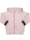 FENDI PINK BABYGIRL SWEATSHIRT WITH DOUBLE FF,11115613