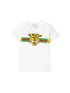 Gucci Archive Stripe Tiger-print T-shirt In Bianca