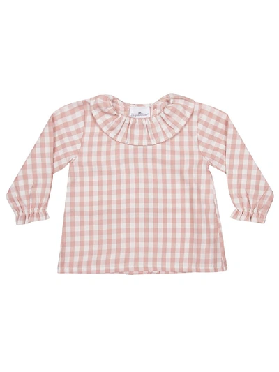 Le Petit Coco Babies' Checked Blouse In Pink/white