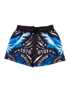 MARCELO BURLON COUNTY OF MILAN SHARK PRINT SHORTS,10910200