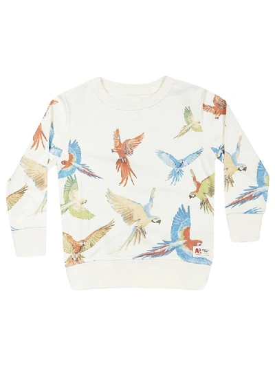 Ao76 Kids' Bird Print Sweatshirt In White