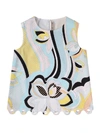 EMILIO PUCCI LIGHT BLUE BLOUSE FOR GIRL WITH COLORFUL ICONIC PRINT,10958355