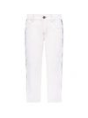 GUCCI WHITE JEANS FOR BOY WITH RED AND BLUE WEB DETAIL,547811 XDAC3 9061
