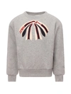 GUCCI GREY SWEATSHIRT FOR GIRL WITH PATCH SHAPED LIKE BOW,525496 X9W08 1003