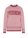 ALBERTA FERRETTI PINK SWEATER FOR GIRL WITH RED WRITING,020318 042