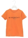 Givenchy Kids' Logo Printed Cotton Jersey T-shirt In Orange
