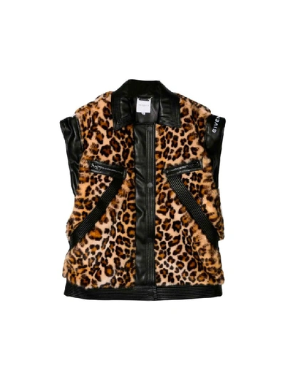 Givenchy Kids' Animal Print Fur Vest In Unica