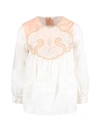 CHLOÉ PINK AND WHITE BLOUSE FOR GIRL WITH WHITE LOGO,11045096