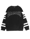 BALMAIN BLACK COTTON BLEND SWEATSHIRT,6L4540LX200K 930BC