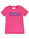 Alberta Ferretti Kids' Sunday Sequins Cotton Jersey T-shirt In Fuchsia