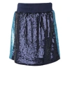 Alberta Ferretti Kids' Sequins Embroidered Skirt In Blue