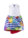 STELLA JEAN GIRL STRIPED DRESS WITH FRUITS,AB420358 0745