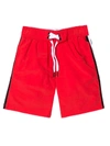 Givenchy Logo Stripe Swim Shorts In Rosso