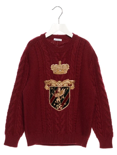 Dolce & Gabbana Kids' Sweater In Burgundy